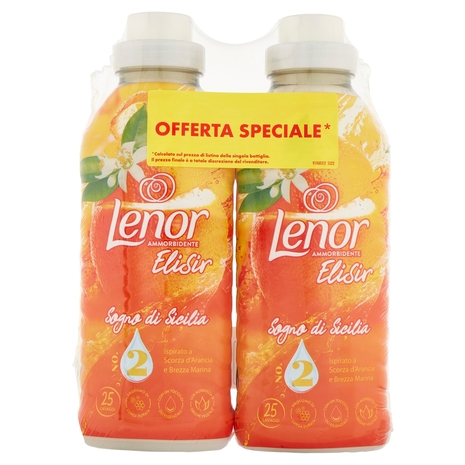 Lenor Ammorbidente Elisir Sogno di Sicilia 2 x 25 Lavaggi 2 x 525 ml
